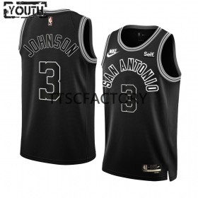 Camiseta Niños NBA San Antonio Spurs Keldon Johnson 3 Nike 2022-23 Classic Edition Negro Swingman